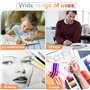 Skaaisont Crayon Sans Encre avec Gomme, Portable 6PCS Metal Pencil Réutilisables, Crayon Nib Remplaçable pour le Bureau et l'Etu