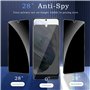2 Pièces Verre Trempé Anti-Espion pour Samsung Galaxy S21 avec 2 Pièces Protection d'Objectif de Caméra, 9H Film Protection Écra