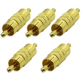 AAOTOKK RCA Connecteur Plaqué or RCA Femelle à Mâle RCA Adaptateur Extension av/TV Audio Vidéo câble Connecteurs Métalliques (5-