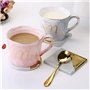 Greneric Mr and Mrs mugs tasses à café en céramique marbrées à motifs dorés, parfaites pour le thé et l'eau, 400 ml, 2 pièces, c