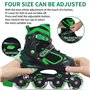 Nattork Blade Patins à roulettes pour garçons avec roue lumineuse, patins à roues alignées vertes lumineuses pour l'extérieur et