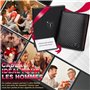 TEEHON Portefeuille Vertical pour Hommes en Cuir Carbone bloquant RFID avec 11 emplacements, 2 fenêtres d'identification, Porte-