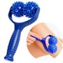 Rouleau de massage,2 balles de massage, baton de massage avec poignée et picots, rouleau d'auto-massage, boule de fascia pour do