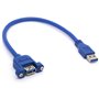 OpenII Câble d'extension USB 3.0 mâle vers femelle avec support à vis pour ordinateur industriel PC 30 cm
