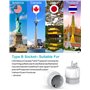 2X Adaptateur Prise USA Americaine Canada, Adaptateur De Voyage Europe Francaise FR 2 Broches vers US 3 Broches, Adaptateur Pris