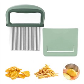Neoreser Coupe Pomme de Terre et Légumes - Couteau Ondulé à Frites en Acier Inoxydable - Pour Fruits