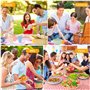 Czemo Vaisselle Camping 6 Personnes Ensemble de vaisselle en Plastique avec Bol, Assiette, Cuillère à Soupe, Fourchette, Couteau