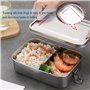 Nutabevr 1400ml Boite Alimentaire à Compartiments Inox Sans BPA & Sans Plastique, Durable et éCologique Boîtes à Bento en Acier 