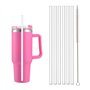 Zueyen Lot de 6 pailles de rechange réutilisables en verre transparent avec brosse de nettoyage Passe au lave-vaisselle Compatib