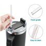 Zueyen Lot de 6 pailles de rechange réutilisables en verre transparent avec brosse de nettoyage Passe au lave-vaisselle Compatib
