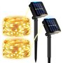 Lot de 2 Guirlande Solaire Exterieur Jardin