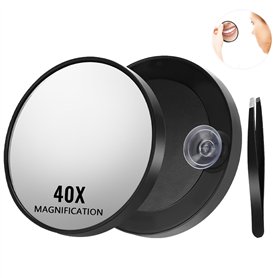 40x Miroir Grossissant Avec Ventouse Miroir Grossissant de Voyage Miroir Grossissant de Poche Miroir Cosmétique Avec Grossisseme