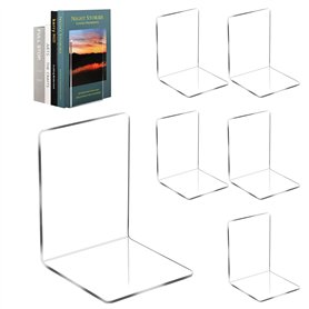 Auauraintt Lot de 6 Serre Livres en Acrylique Transparent