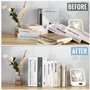 Auauraintt Lot de 6 Serre Livres en Acrylique Transparent, Serre-Livres Transparents, avec 24 Tapis en Silicone antidérapants, C
