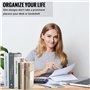 Auauraintt Lot de 6 Serre Livres en Acrylique Transparent, Serre-Livres Transparents, avec 24 Tapis en Silicone antidérapants, C
