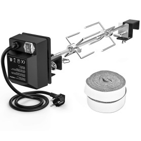 Onlyfire Kit de rôtisserie en Acier Inoxydable avec Moteur Robuste et Accessoires – Compatible pour Grands modèles XLarge BGE |