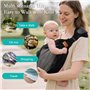 Porte Bébé Portable, Porte Bebe Hanche, Sling Bébé en Maille Respirante, Echarpe de Portage Bebe Latéral Réglable pour les Nouve