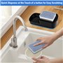 VFANDV Distributeur de Liquide Vaisselle Pump avec Porte-éponge, 2 en 1 Savon Liquide Un Dosage Facile d'une Seule Main, pour Év