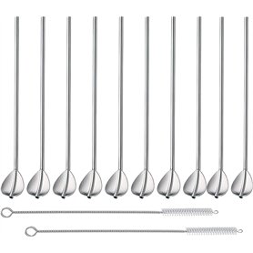 Zosenyer 10 Pièces Cuillère Paille Inox