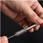 Zosenyer 10 Pièces Cuillère Paille Inox, 2 en 1 Paille Granité avec 2 Brosses de Nettoyage, Paille Reutilisable Écologiques pour