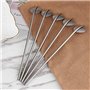 Zosenyer 10 Pièces Cuillère Paille Inox, 2 en 1 Paille Granité avec 2 Brosses de Nettoyage, Paille Reutilisable Écologiques pour