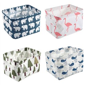 Czemo Ensembles de 4 Paniers de Rangement en Tissu Petite Boite de Rangement Pliable Organisateur Cube de Rangement pour étagère