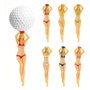 Kofull Tees de Golf en Plastic Intéressant Mélange de Couleurs Golf Tees Corps Nu Accessoires de Golf 6 Pack (Bronze)
