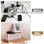 YADOBIG 3 Pièces Boite Rangement Cable, Boite Cache Cable avec Couvercle en Bois Perforé, Cache Multiprise Electrique pour Dissi
