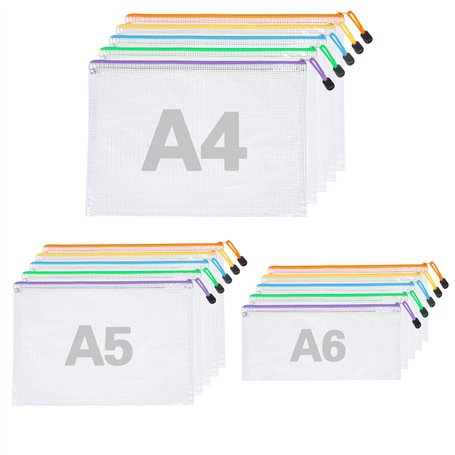 15 pochettes de documents A4 A5 A6 5 couleurs