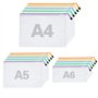 15 pochettes de documents A4 A5 A6 5 couleurs
