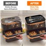 Tapis Silicone Air Fryer Compatible avec Ninja AF500EU AF400EU AF451EU DZ401 Foodi Max Dual Zone 9,5L-10,4L, Étagère de Rangemen