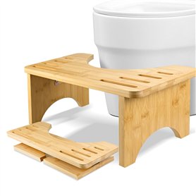 LUOJINYI Tabouret de toilette en bambou - Pliable - Sain et portable - Ergonomique - Pour salle de bain - Pour lutter contre la  LUOJINYI Tabouret de toilette en bambou - Pliable - Sain et portable - Ergonomique - Pour salle de bain - Pour lutter contre la