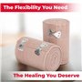Strehknewen 6 bandes élastiques de compression avec clips métalliques – Bandages médicaux de fixation pour genoux, chevilles et 