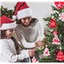 40pcs Décorations Noël Sapin Pendentifs en Bois Ornements d'arbre de Noël 10 Style avec Corde Embellissement Créatif pour Merry 