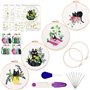 MINGHAM Lot de 4 kits de broderie motif chat avec motifs et instructions pour débutants kits de point de croix pour adultes