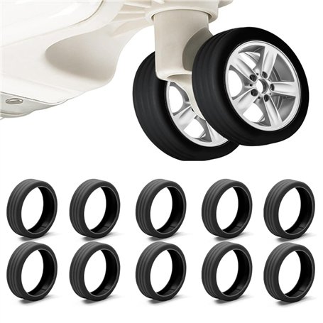 10 Pièces Housse de Roue de Valise Housse de Roue de Bagage en Silicone Réduit Le Bruit Roue de Valise Housse de Roue de Valise