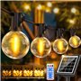Guirlande Solaire Exterieur Lumineuse Led - 30M/100FT Guirlandes Guinguette Solaires Lumiere Extérieur avec Télécommande 8 Modes