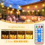 Guirlande Solaire Exterieur Lumineuse Led - 30M/100FT Guirlandes Guinguette Solaires Lumiere Extérieur avec Télécommande 8 Modes