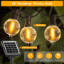 Guirlande Solaire Exterieur Lumineuse Led - 30M/100FT Guirlandes Guinguette Solaires Lumiere Extérieur avec Télécommande 8 Modes