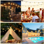Guirlande Solaire Exterieur Lumineuse Led - 30M/100FT Guirlandes Guinguette Solaires Lumiere Extérieur avec Télécommande 8 Modes