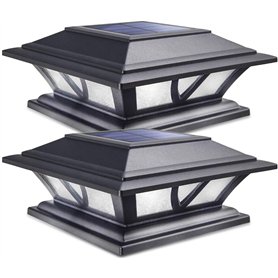 Siedinlar Lampe Exterieur Lumières Solaires de Chapeau de Poteau 2 Modes Lampe LED pour Jardin Terrasse Clôture 4x4 5x5 6x6 pouc