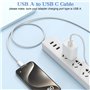 Câble de voiture Carplay pour iPhone 16/15, iPhone 16/15Pro 16/15 Pro Max 16/15 Plus, câble USB A vers USB C pour Apple Carplay,
