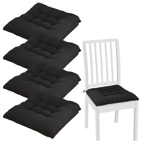 Sporgo Lot de 4 coussins de chaise : coussins d'assise confortables 40 x 40 cm avec liens