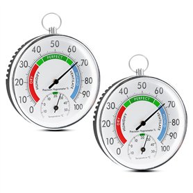 Sporgo Lot de 2 thermomètres hygromètres : 10 cm
