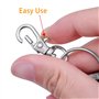 Porte-Clés 100 Pièces Métal Pivotante Porte-Clés Mousquetons Détachables pour Fournitures de Lanière