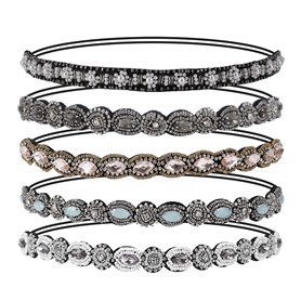 Serre tete Femme Bohême Elastiques Bandeaux avec Cristal Strass Bijoux Mariage Bandes De Cheveux Accessoires pour Filles Décorat