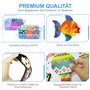 Lot de 11 000 perles à repasser - 24 couleurs - Perles à emboîter de 5 mm - 34 motifs - Avec boîte de rangement - Plaques de per