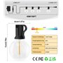 Guirlande lumineuse LED d'extérieur avec télécommande - 45 m - G40 - Avec ampoules d'extérieur IP44 - Résistante aux intempéries