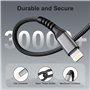 Câble iPhone Apple Certifié MFi, Lot de 2/1M+2M Câble Lightning USB Câble Chargeur iPhone Nylon Cordon iPhone Fil Chargeur iPhon