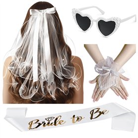 4Pcs Evjf Accessoire Femme Voile de Mariée
